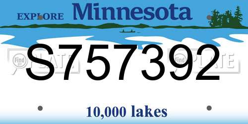 S757392 Minnesota License Plate