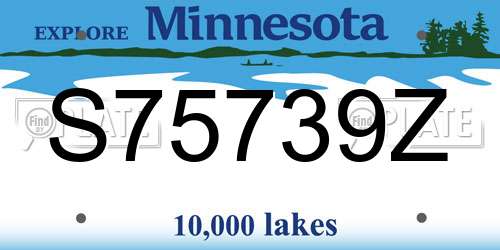 S75739Z Minnesota License Plate