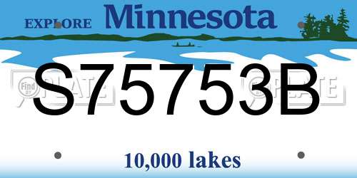 S75753B Minnesota License Plate