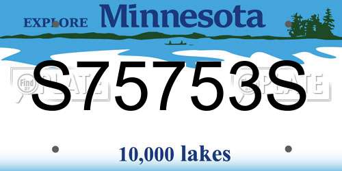 S75753S Minnesota License Plate