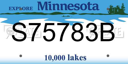S75783B Minnesota License Plate
