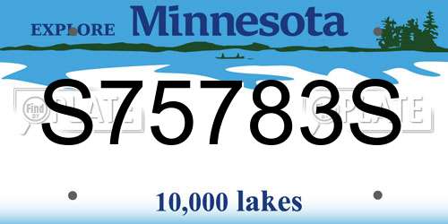 S75783S Minnesota License Plate