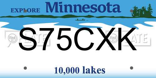 S75CXK Minnesota License Plate