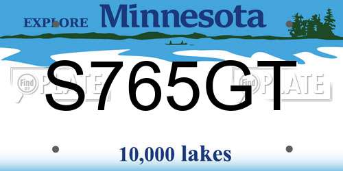S765GT Minnesota License Plate