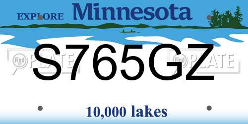 S765GZ Minnesota License Plate
