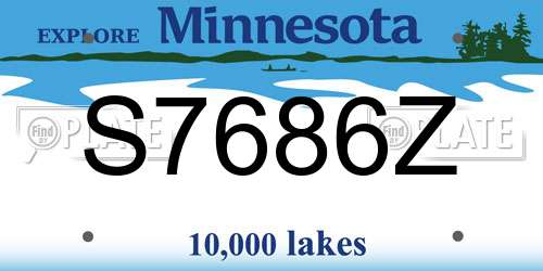 S7686Z Minnesota License Plate