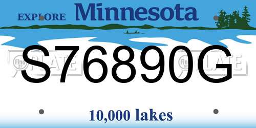 S76890G Minnesota License Plate