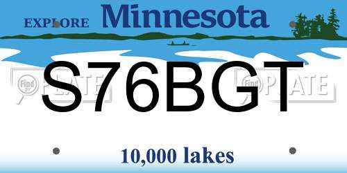 S76BGT Minnesota License Plate