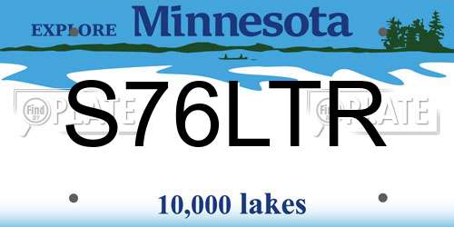 S76LTR Minnesota License Plate