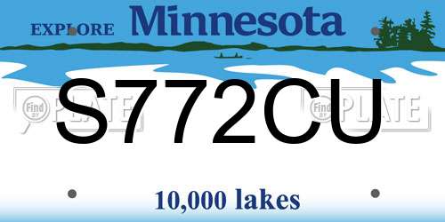 S772CU Minnesota License Plate