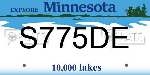 S775DE Minnesota License Plate