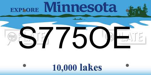 S775OE Minnesota License Plate