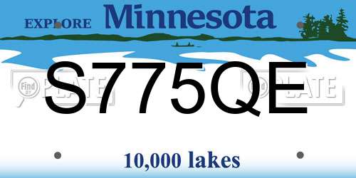 S775QE Minnesota License Plate