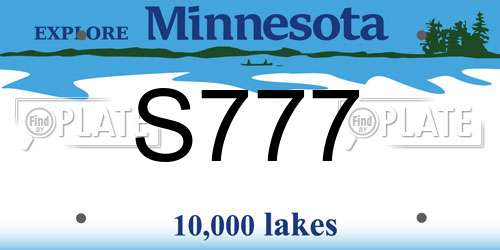 S777 Minnesota License Plate
