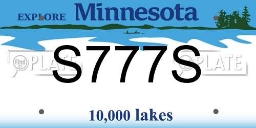 S777S Minnesota License Plate