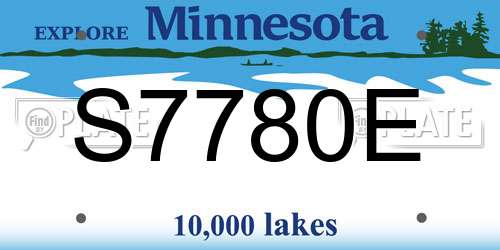S7780E Minnesota License Plate