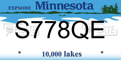 S778QE Minnesota License Plate
