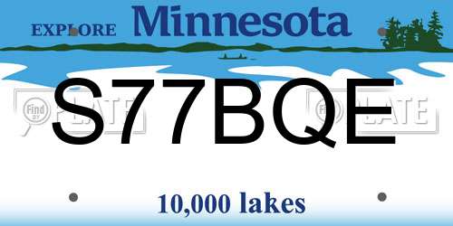 S77BQE Minnesota License Plate