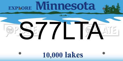 S77LTA Minnesota License Plate