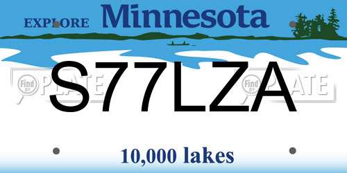 S77LZA Minnesota License Plate