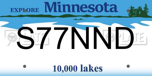 S77NND Minnesota License Plate