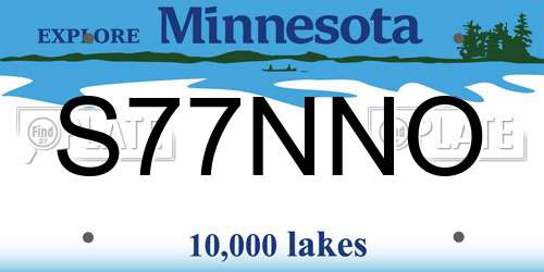 S77NNO Minnesota License Plate