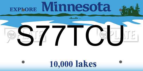 S77TCU Minnesota License Plate