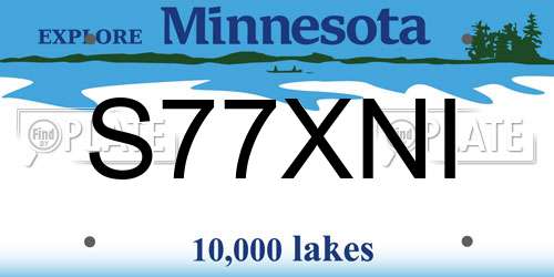 S77XNI Minnesota License Plate