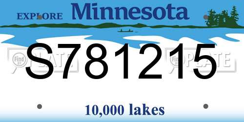 S781215 Minnesota License Plate