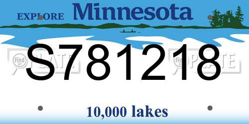 S781218 Minnesota License Plate