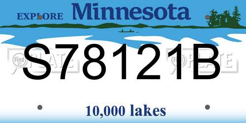 S78121B Minnesota License Plate