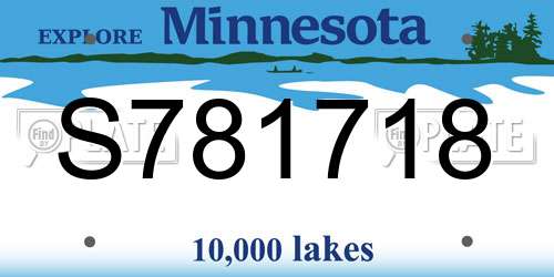 S781718 Minnesota License Plate
