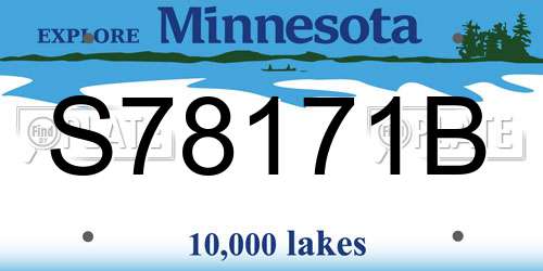 S78171B Minnesota License Plate