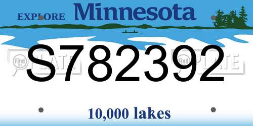 S782392 Minnesota License Plate