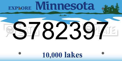 S782397 Minnesota License Plate