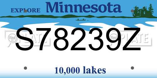 S78239Z Minnesota License Plate
