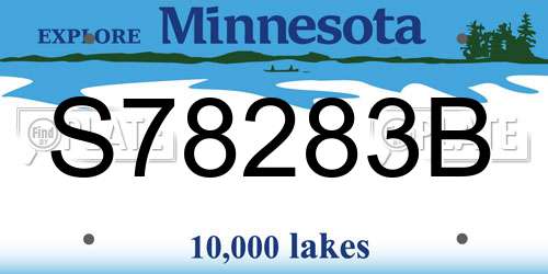 S78283B Minnesota License Plate