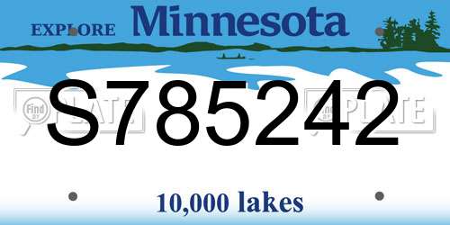 S785242 Minnesota License Plate