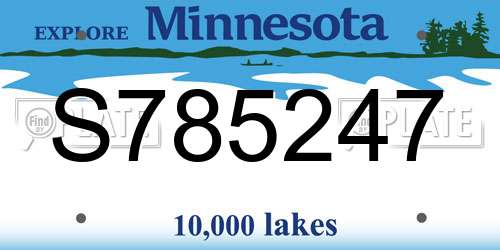 S785247 Minnesota License Plate