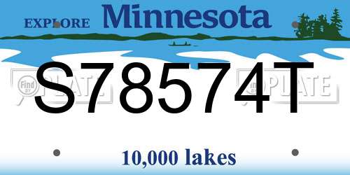 S78574T Minnesota License Plate