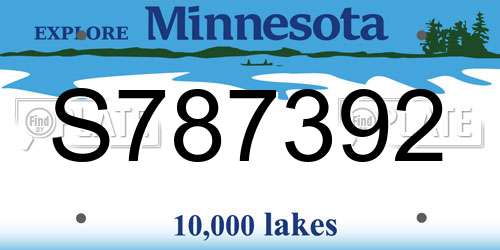 S787392 Minnesota License Plate