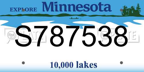 S787538 Minnesota License Plate