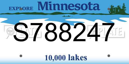 S788247 Minnesota License Plate