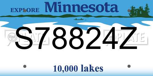 S78824Z Minnesota License Plate
