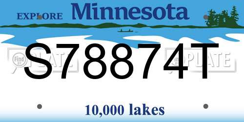 S78874T Minnesota License Plate