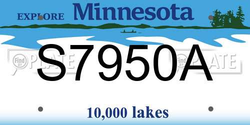 S7950A Minnesota License Plate