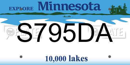 S795DA Minnesota License Plate