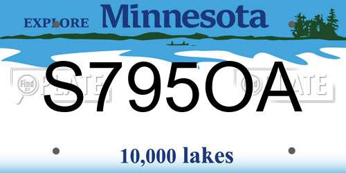 S795OA Minnesota License Plate