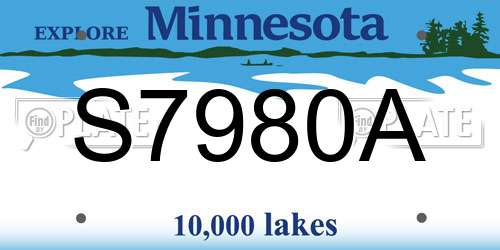 S7980A Minnesota License Plate