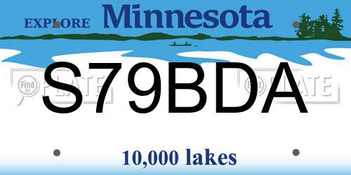 S79BDA Minnesota License Plate